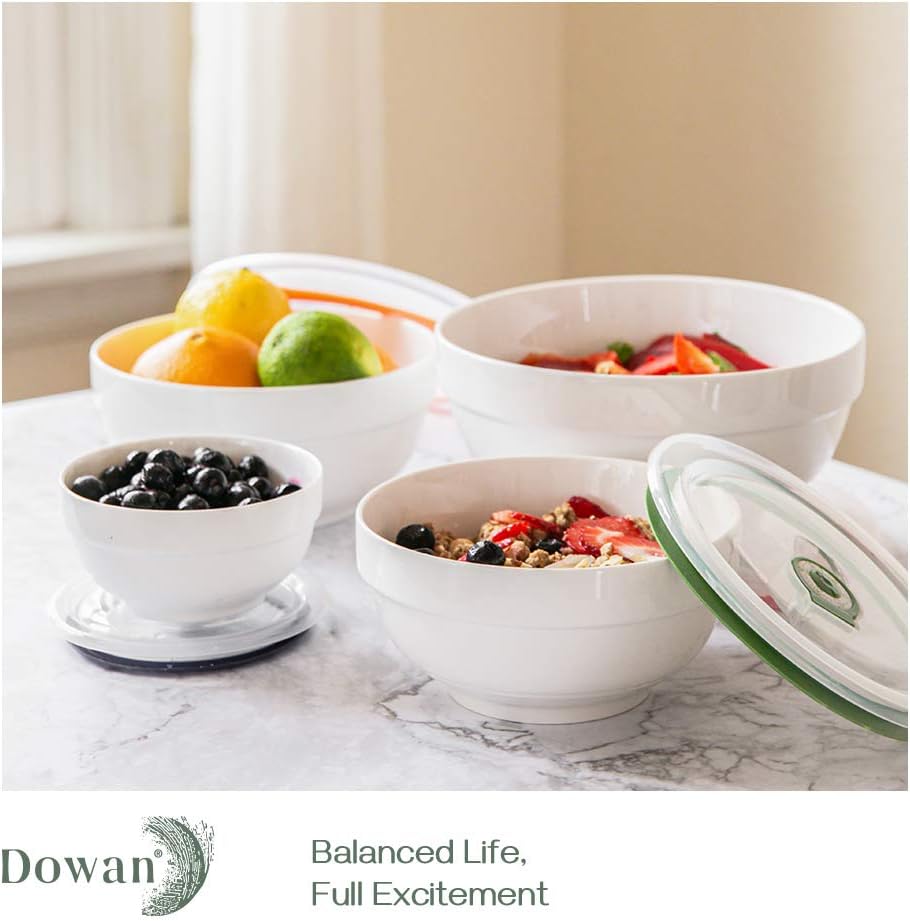 Generic DOWAN Ceramic Bowls with Lids, Serving Bowls with Lids, Food Storage Container, Porcelain Prep Bowl Set, Mixing Bowls for Kitch