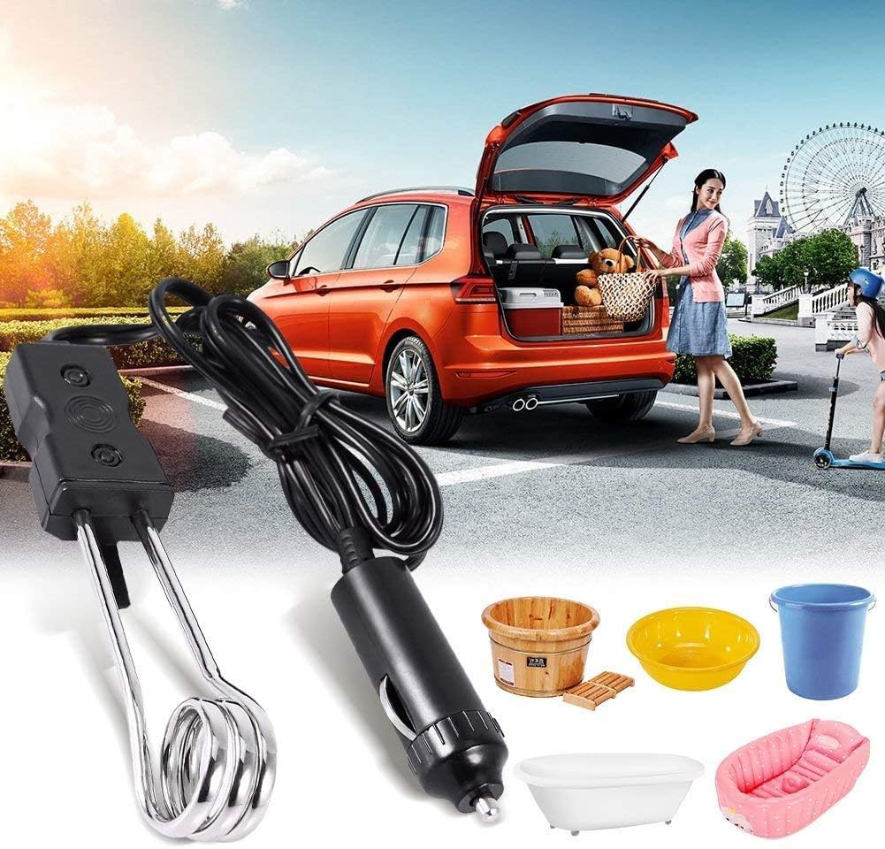 Generic 12V/24V Car Immersion Heater Travel Auto Electric Immersion Heaters Camping Outdoor(12V)