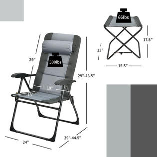 Gymax 4PCS Folding Patio Recliner Chair &a; Ottoman Set w/ Adjustable Backrest