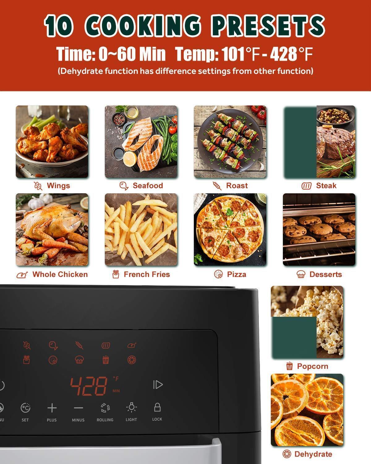 Great Choice Products 16Qt Air Fryer Smart Countertop Rotisserie Oven With Led Digital Touchscreen