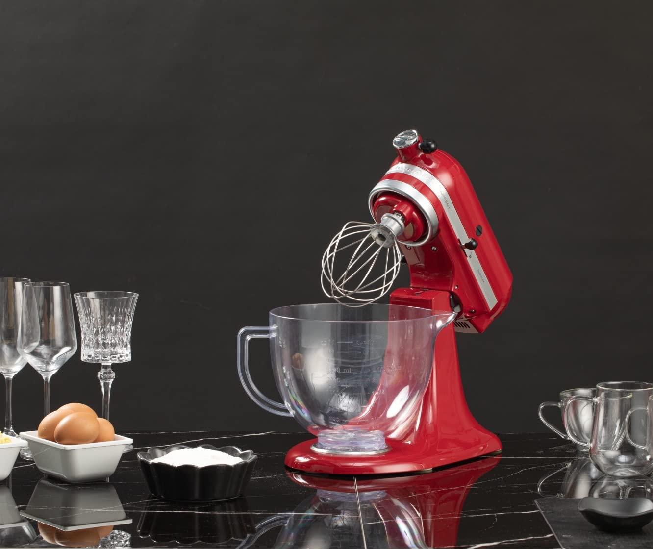 ULTICOR 5 qt food grade plastic mixer bowl compatible with kitchenaid tilt-head stand mixers 4.5-quart (4.3 l) and 5-quart (4.7 l), w