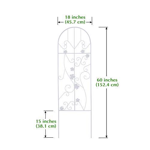 Gray Bunny garden trellis for vines and climbing plants, 2 pack, white metal wire lattice grid panels for cucumber &a; vegetables, clemati