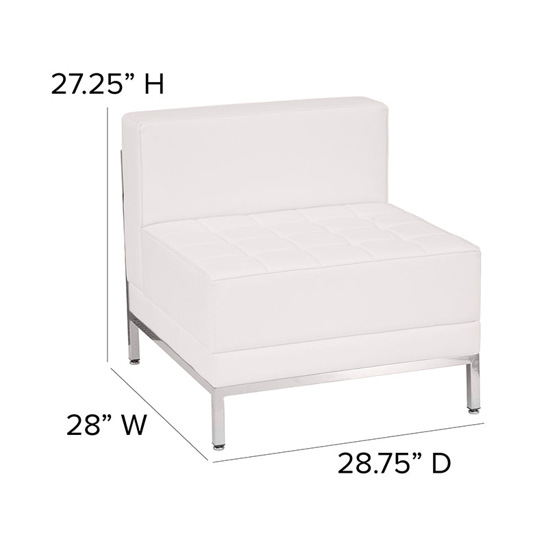 Flash Furniture Hercules Imagination Series Contemporary White Leather Middle Chair