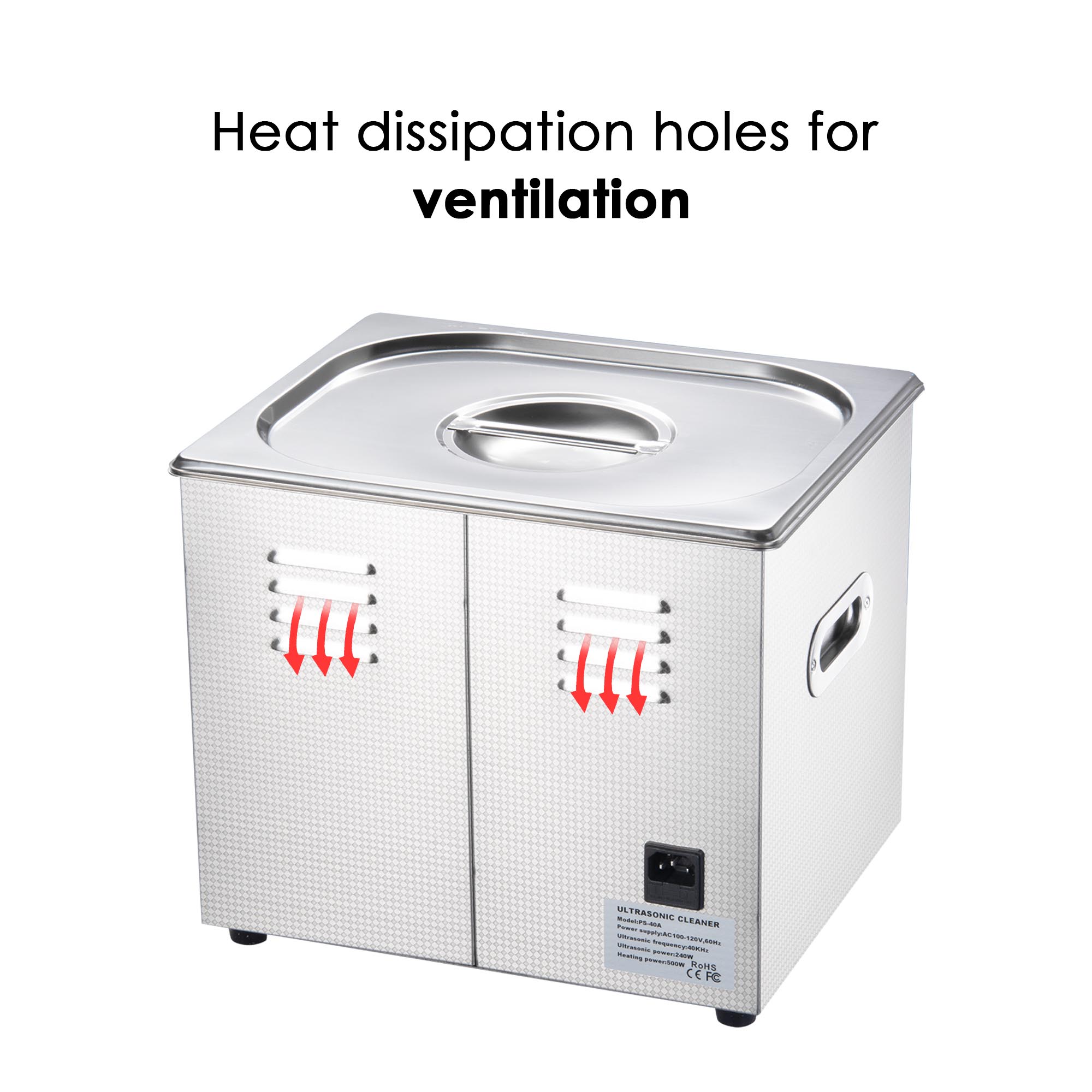 Yescom 10 Liter Stainless Steel Ultrasonic Cleaner Heater Timer Bracket Jewelry Lab Glasses
