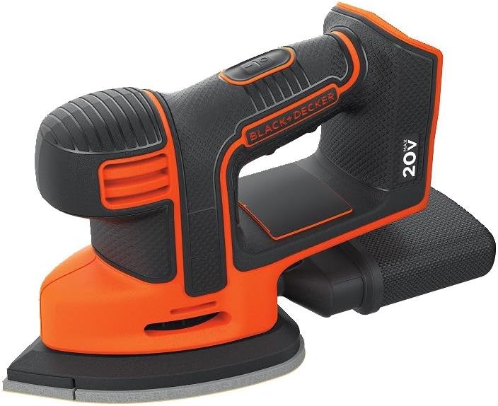 Generic BLACK+DECKER BDCMS20B 20V Cordless Mouse Sander Baretool with BLACK+DECKER BDAMX Mouse Assorted Sandpaper 12-Pack