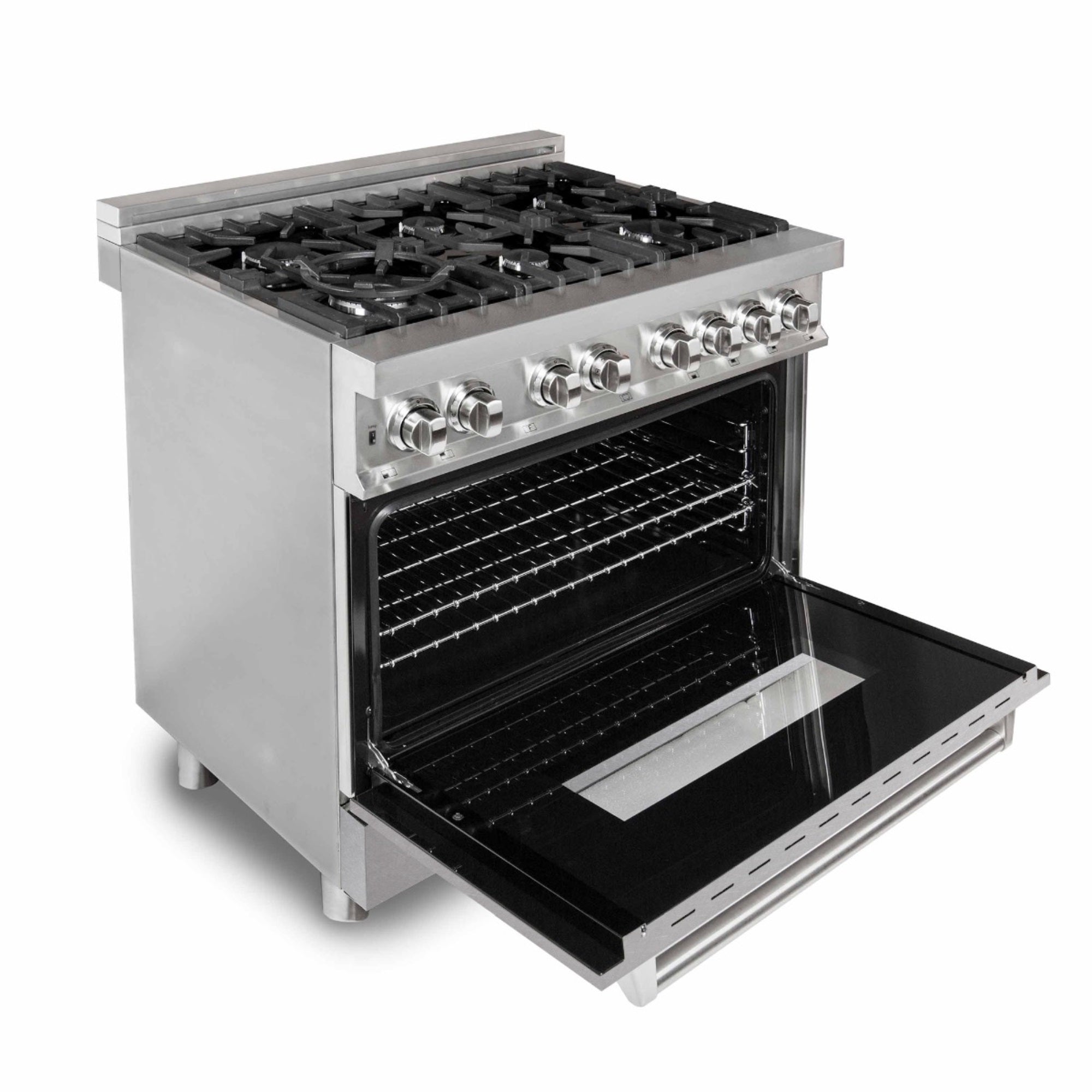 Zline Kitchen and Bath ZLINE KITCHEN RA-SN-36 ZLINE 36 in. Professional Dual Fuel Range with DuraSnow Stainless Steel Door ()