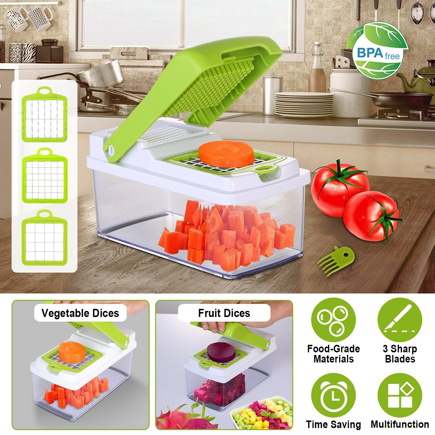 imountek Food Vegetable Cutter Hand Onion Fruit Dicer Chopper Veggie Slicer Kitchen Tool