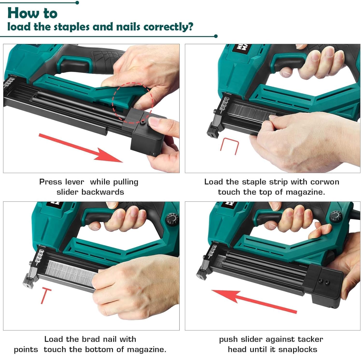 Generic Electric Brad Nailer&a;#239;&a;#188;&a;#136;1/4&s;&s; Narrow Crown Staples 400pcs and Nails 100pcs Included) and 1600-Count N
