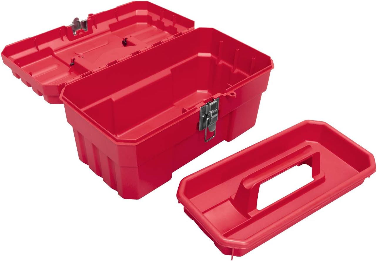 Akro-Mils 09514 ProBox 14-Inch Plastic Toolbox for Tools, Hobby or Craft Storage Toolbox with Removable Tray, 14-Inch x 8-Inch x 8-Inch,
