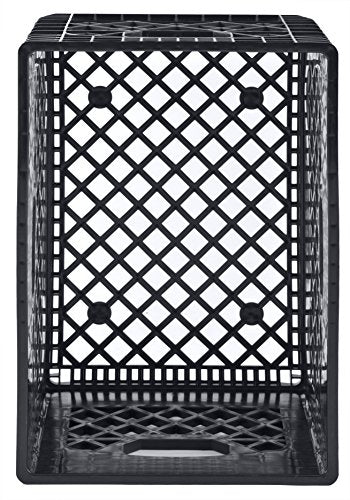 Muscle Rack PMK24QTB-3 24 Quart 3 Pack Black Heavy Duty Rectangular Stackable Dairy Milk Crates, 11