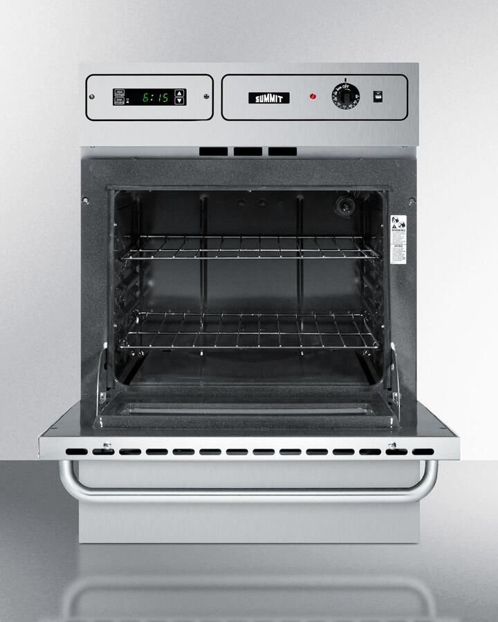 Summit TEM788BKW 24 Single Wall Electric Oven with 2.92 cu. ft. Capacity  Professional Towel Bar Handle  Storage Compartment  Di