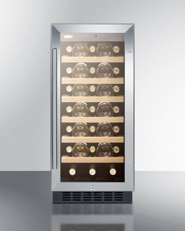 Summit SWC1535BCSS 15 Wine Cooler with 33 Bottle Capacity  in Stainless Steel