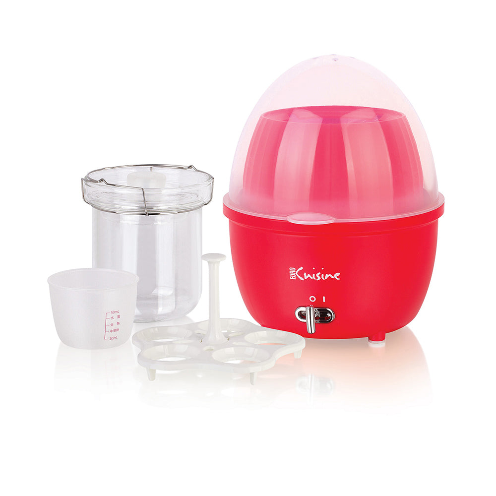 Euro Cuisine MSCX26RD Electric Mini Food Steamer And Egg Cooker With Auto Shut Off Feature
