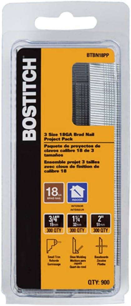 Stanley Bostitch 18 GA Brad Nail Project Pack 900 Qty
