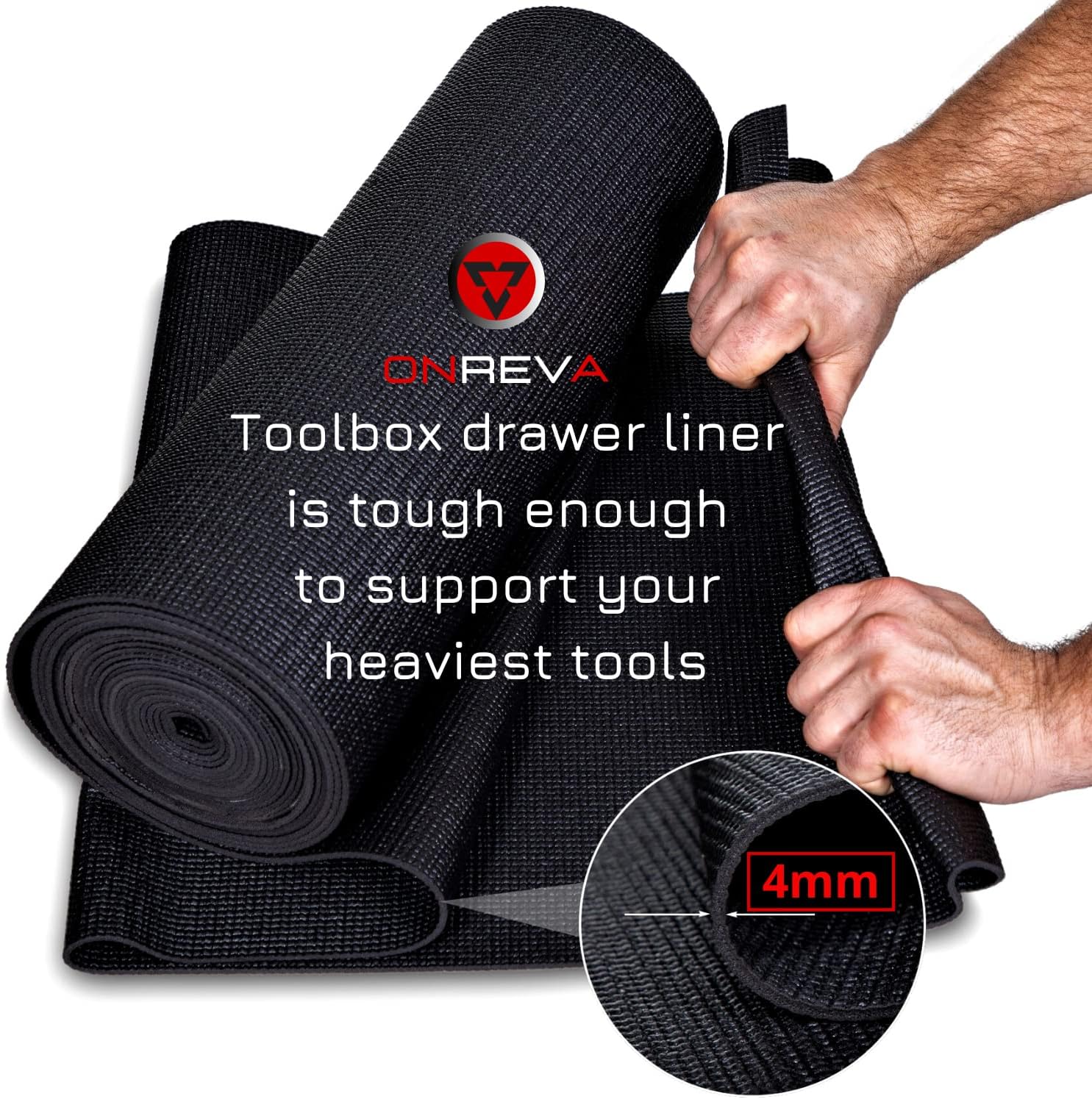 GUH Co. &a; ONREVA ONREVA Tool Box Liner, Professional Toolbox Drawer Liners 24 inch Wide x 24 ft Large, Rolling Tool Chest Liner Roll, Shelf Rubb