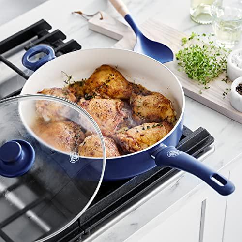greenlife soft grip healthy ceramic nonstick, 5qt saute pan jumbo cooker with helper handle and lid, pfas-free, dishwasher sa