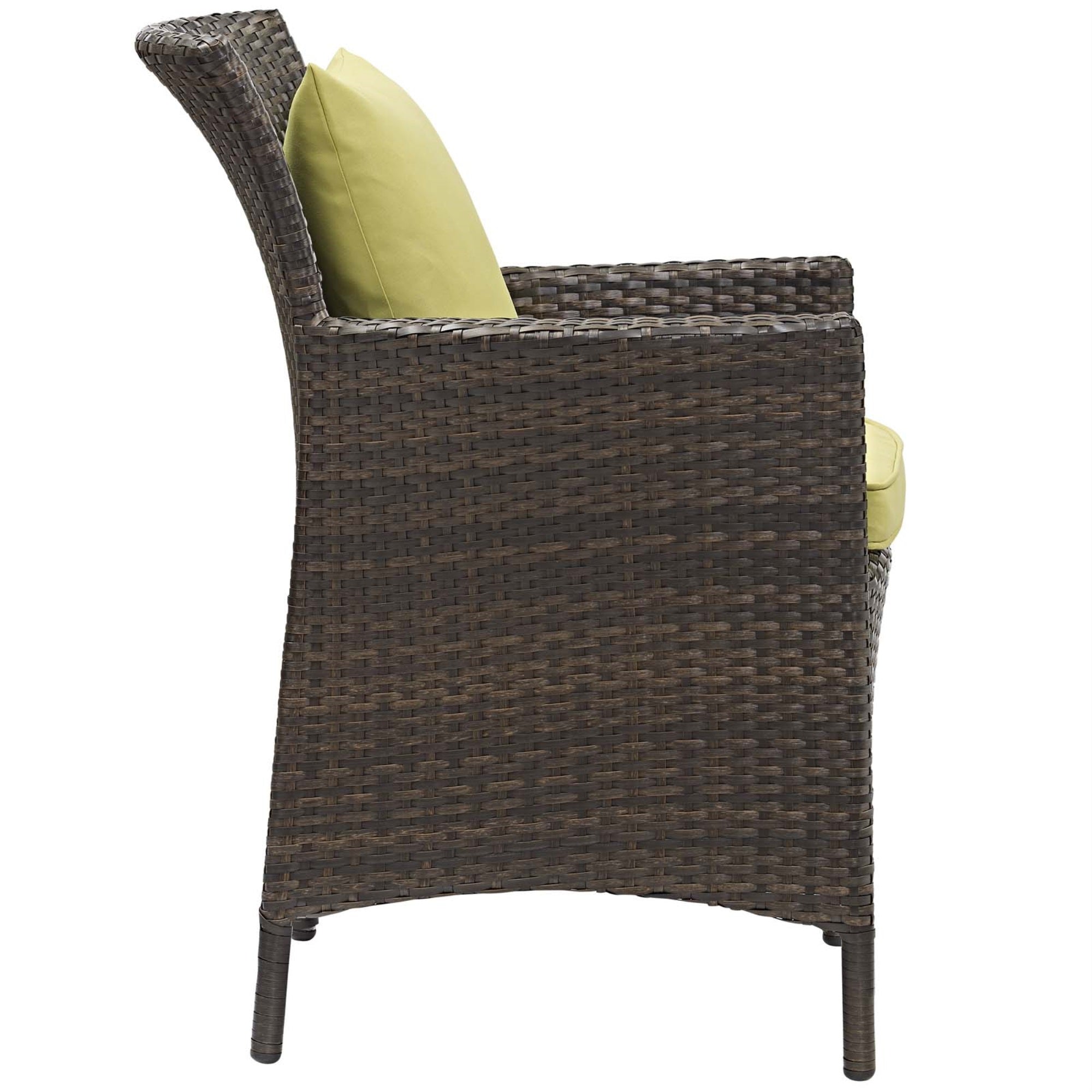 Ergode Conduit Outdoor Patio Wicker Rattan Dining Armchair - Brown Peridot
