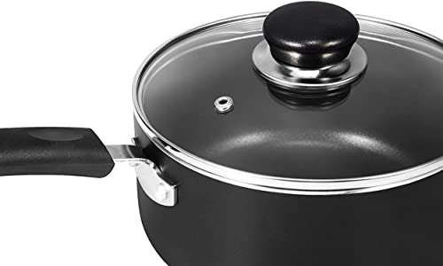 Utopia Kitchen Nonstick Saucepan Set - 1 Quart and 2 Quart Sauce Pan Set with Lid - Multipurpose Pots Set Use for Home Kitchen o