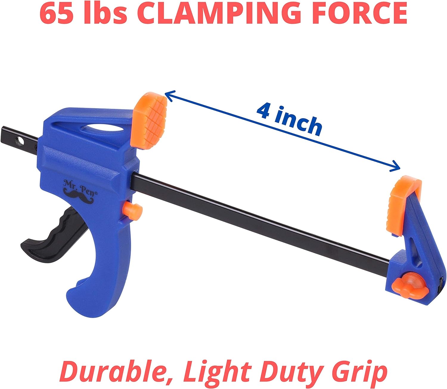 Mr. Pen - Clamps, Grip Clamp 4 Inch, 2 Pack, Light Duty, Clamps for Woodworking, Wood Clamps, Woodworking Tools, C Clamp, Woodworking C