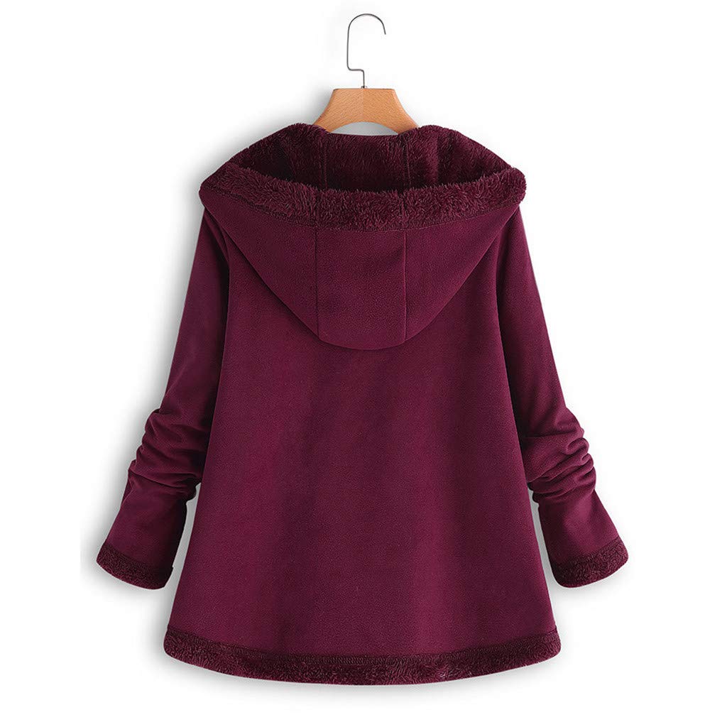 Generic womens winter coats with hood Hessimy Women&s;s Winter Mid Length Thick Warm Faux Lamb Wool Lined Jacket Coat