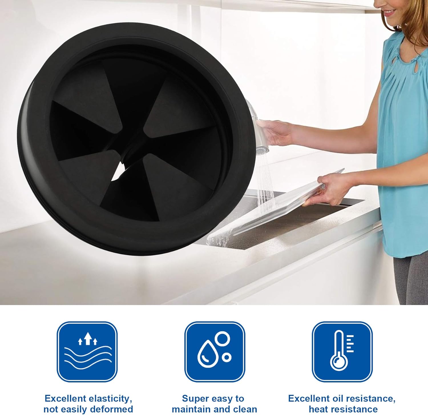 Cleesink Garbage Disposal Splash Guard Collar Sink Baffle, Food Waste Disposer Accessories for Waste King, Whirlaway and GE Models (3 1/