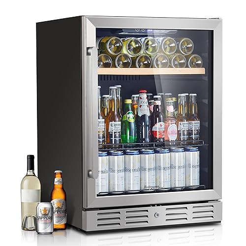 Kalamera Mini Fridge 24A Beverage and Wine cooler Built-in or Freestanding - 120 cans &a; 16 Bottles capacity Wine Refrigerator co