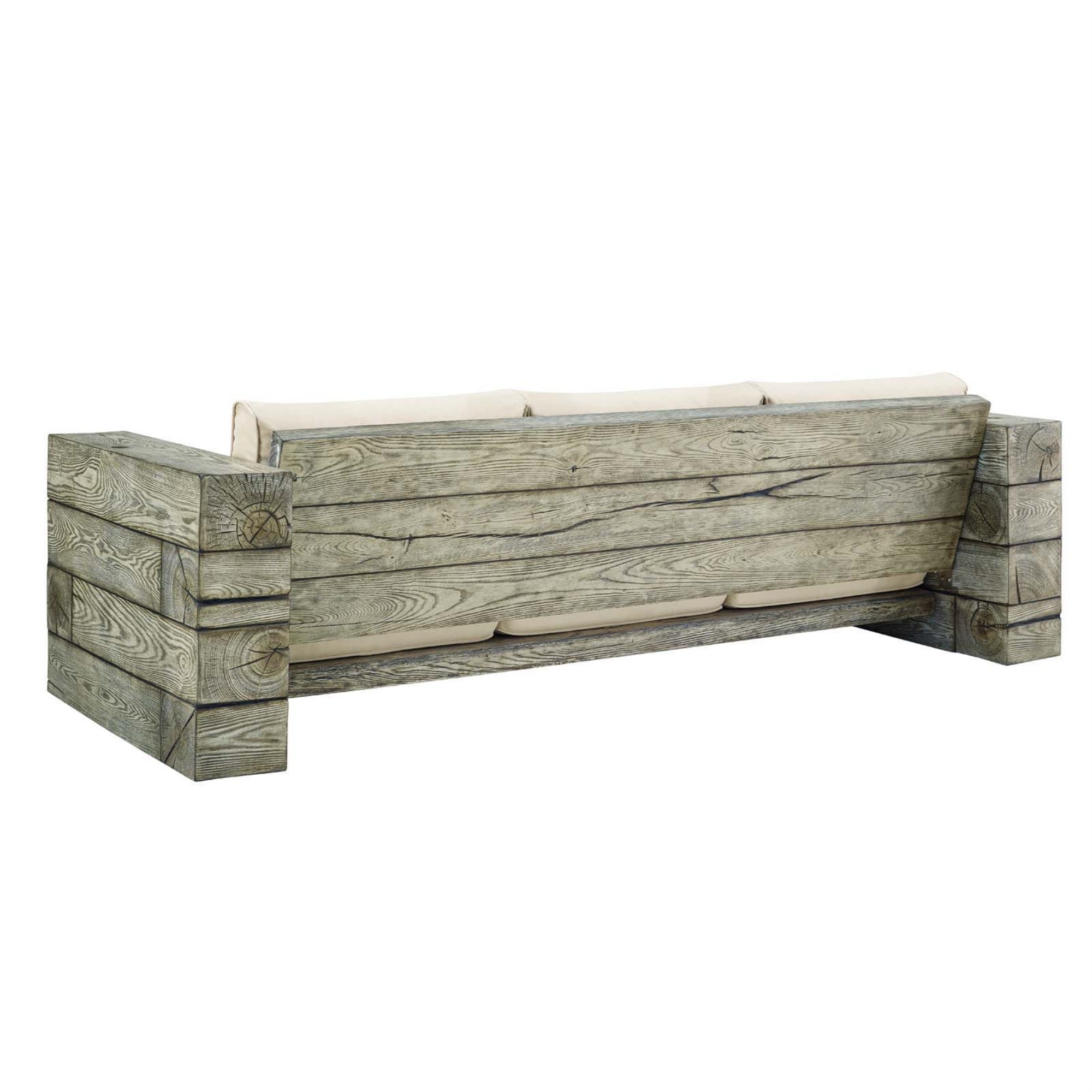 Ergode Manteo Rustic Coastal Outdoor Patio Sunbrella 4 Piece Set - Light Gray Beige