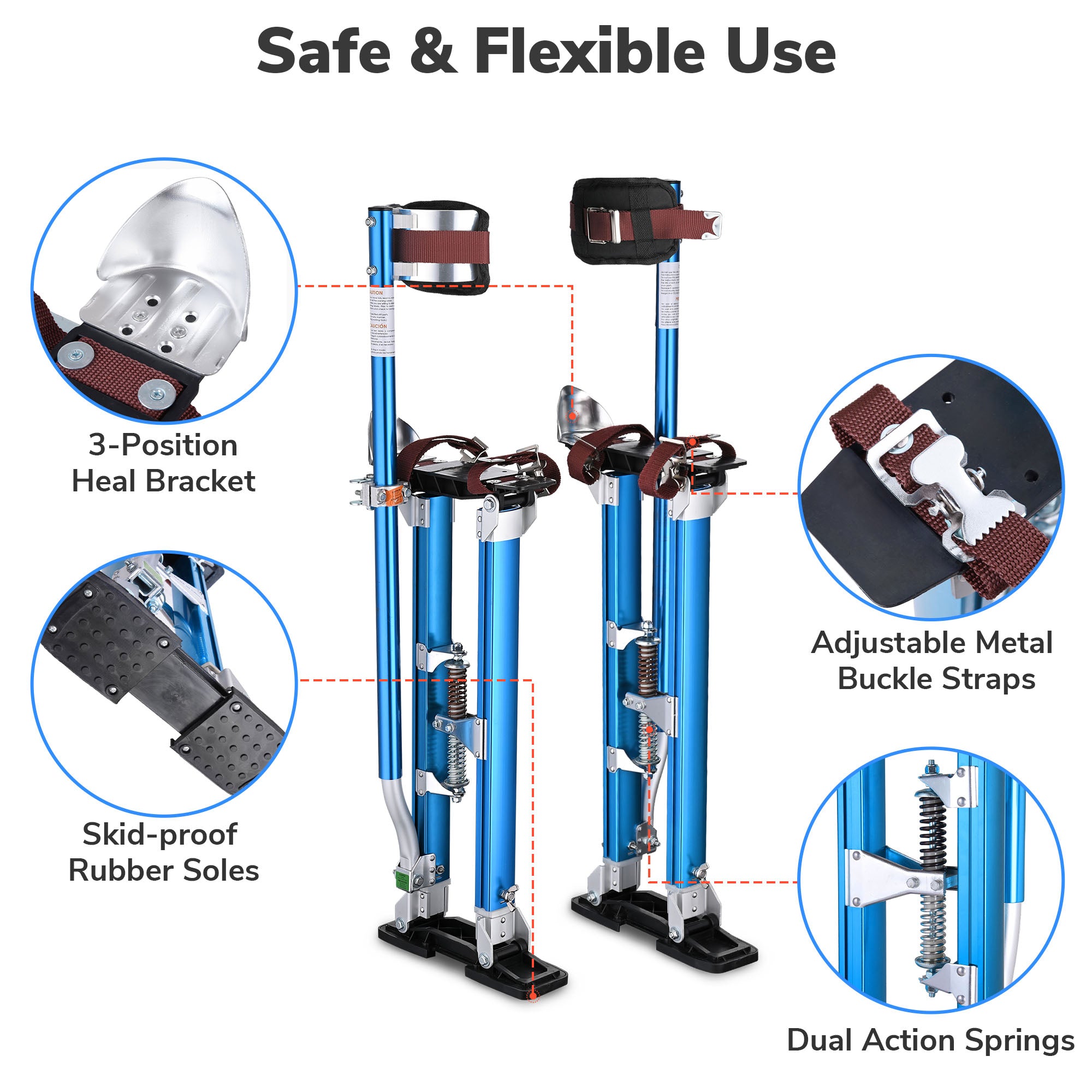 Yescom Drywall Stilts w/ Wing Bolt Replacement 24
