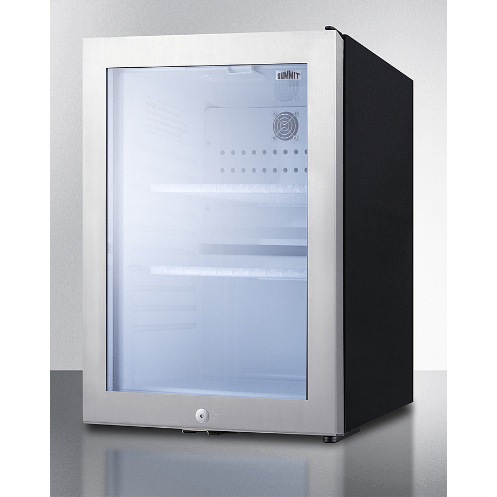 Summit Compact glass door minibar with front lock