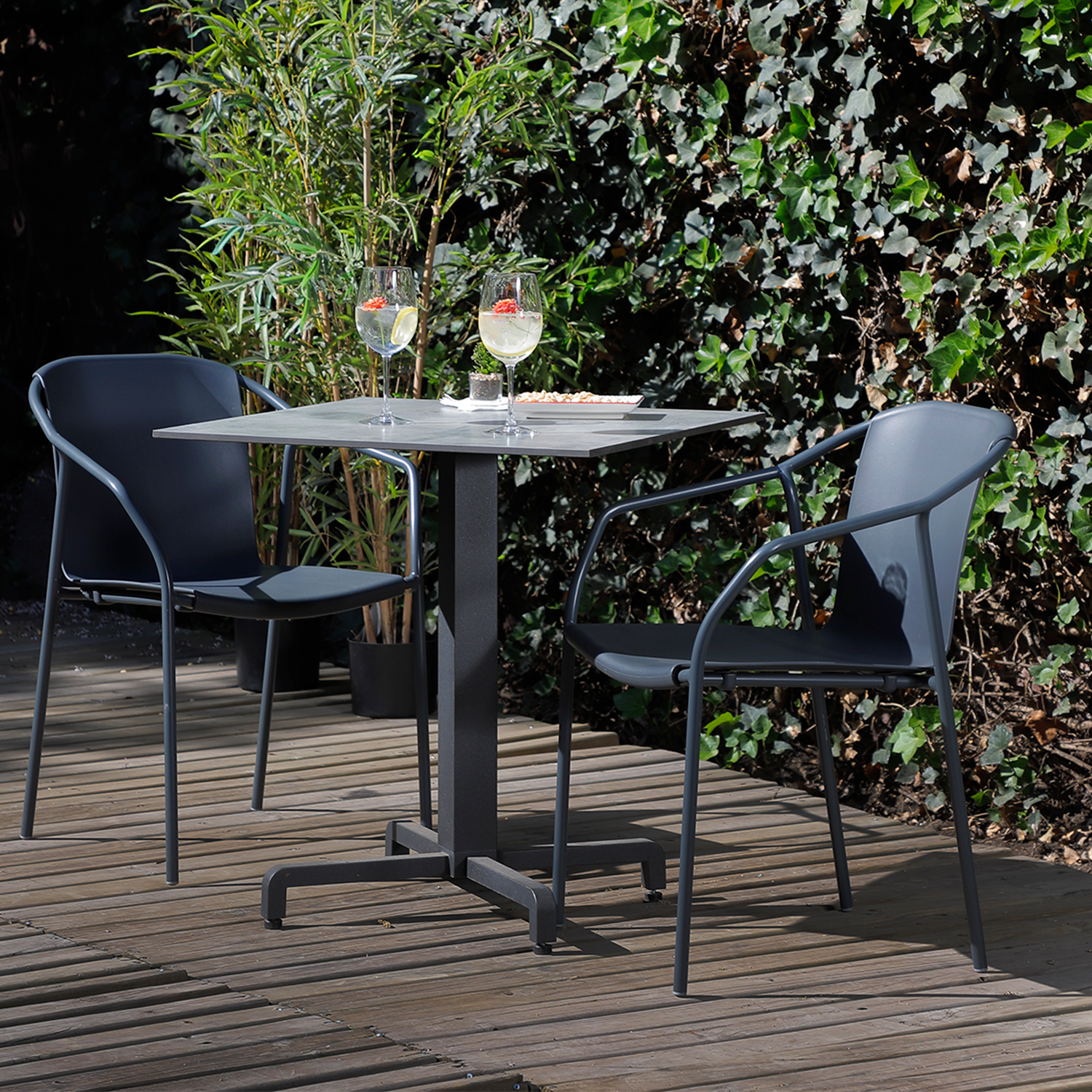 Casual Decore Set of 4 Patio Dining aluminum Armchair - Rod - Commercial grade