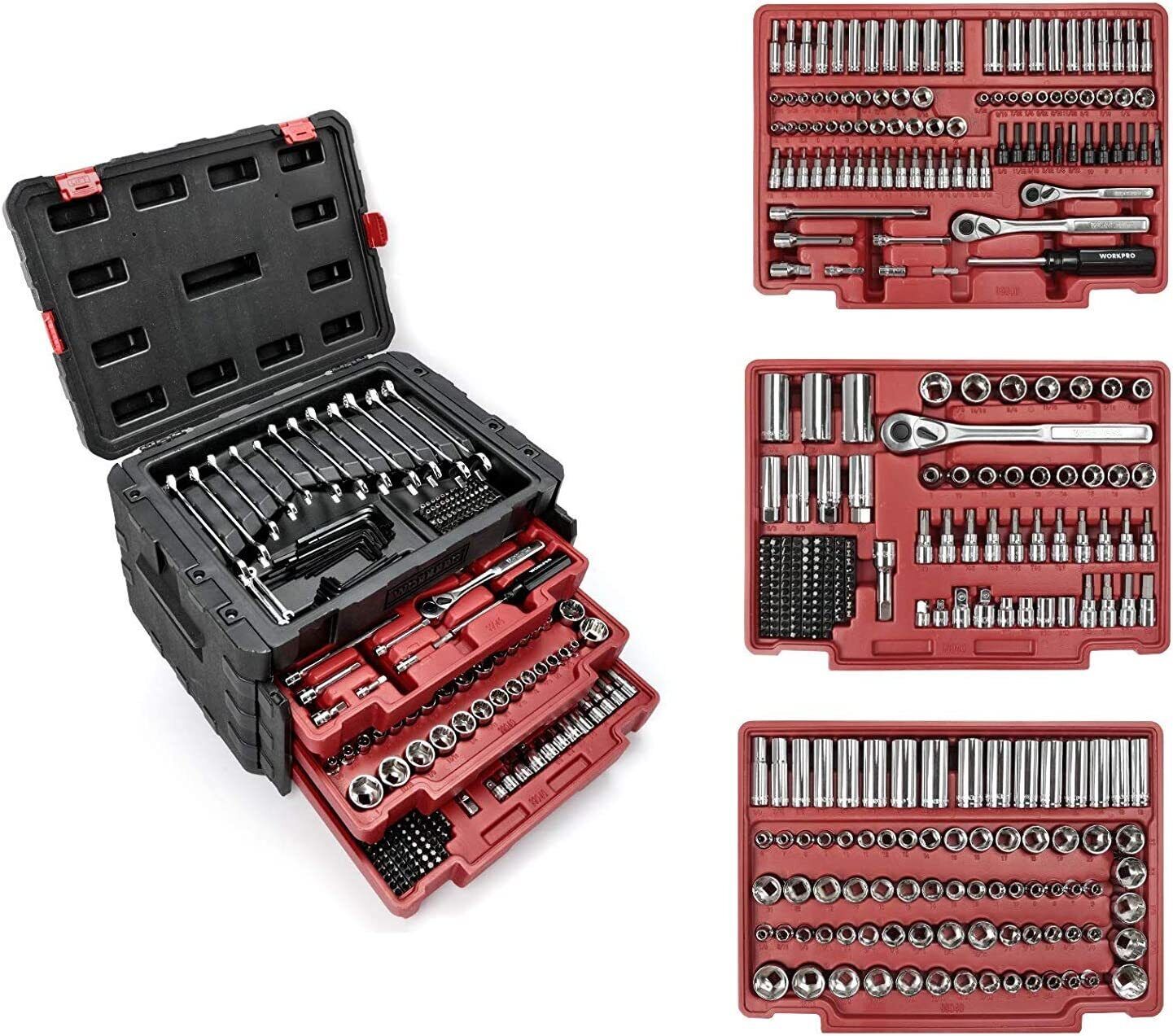 Great Choice Products 450-Piece Mechanics Tool Set Professional Tool Kit Heavy Duty Case Box