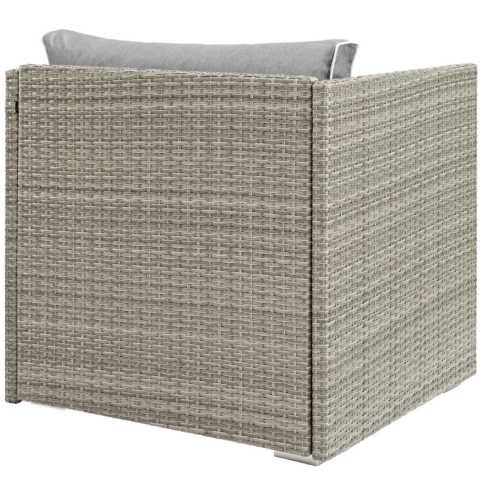 LexMod Repose Outdoor Patio Armless Chair in Light Gray Gray