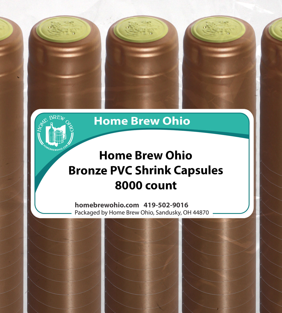 HOME BREW OHIO HOMEBREWOHIO.COM Home Brew Ohio Bronze PVC Shrink Capsules 8000 count