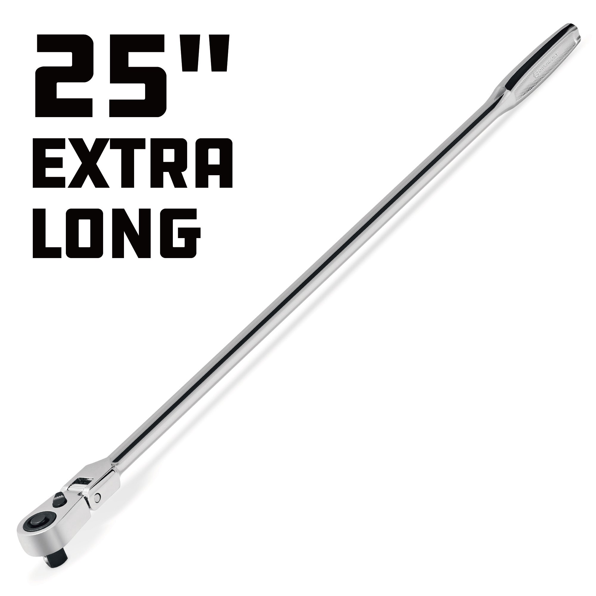 Powerbuilt 1/2 Inch Drive 72 Tooth Pro Tech 25 Inch Long Reach Flex Head Ratchet with Contour Handle - 649956