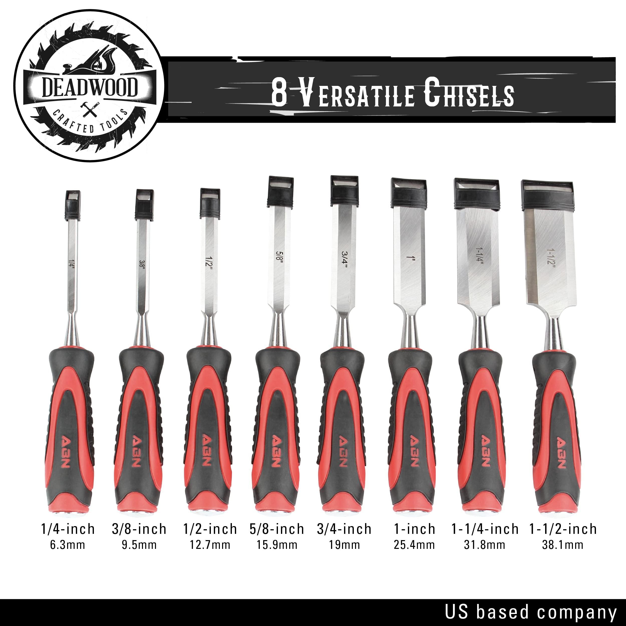 deadwood crafted tools 13pc wood carving chisels and sharpening set - premium wood working tools and equipment