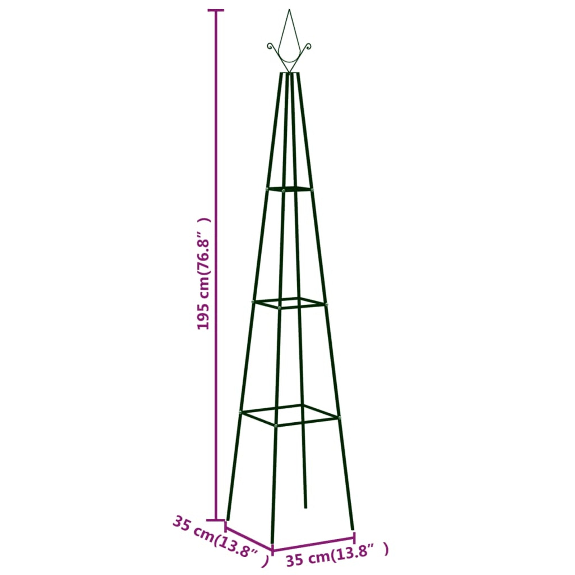 vidaXL Garden Climbing Plant Racks 2 pcs Dark Green 13.8