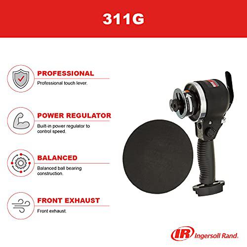 ingersoll rand 311g 6-inch edge series dual action air sander, black