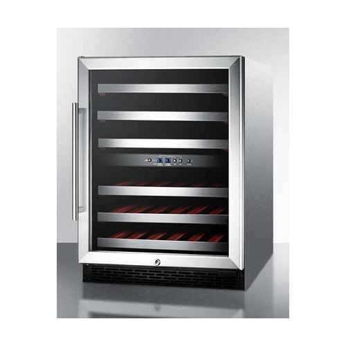Summit SWC5399BLBISTCSS 24 Dual Zone Wine Cooler with 46 Bottle Capacity in Stainless Steel