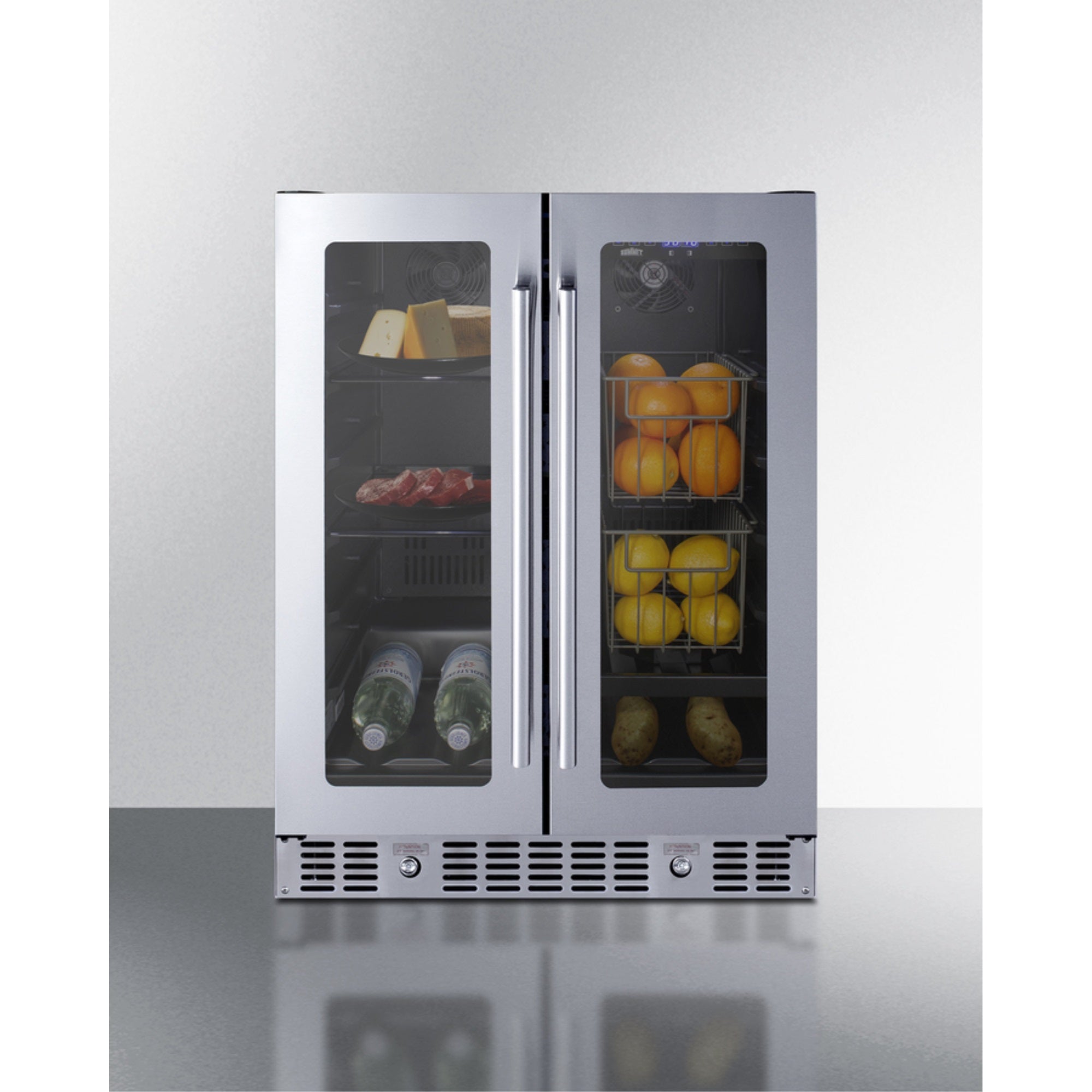 Summit French door undercounter ADA compliant pantry for fruits, vegetables and perishables