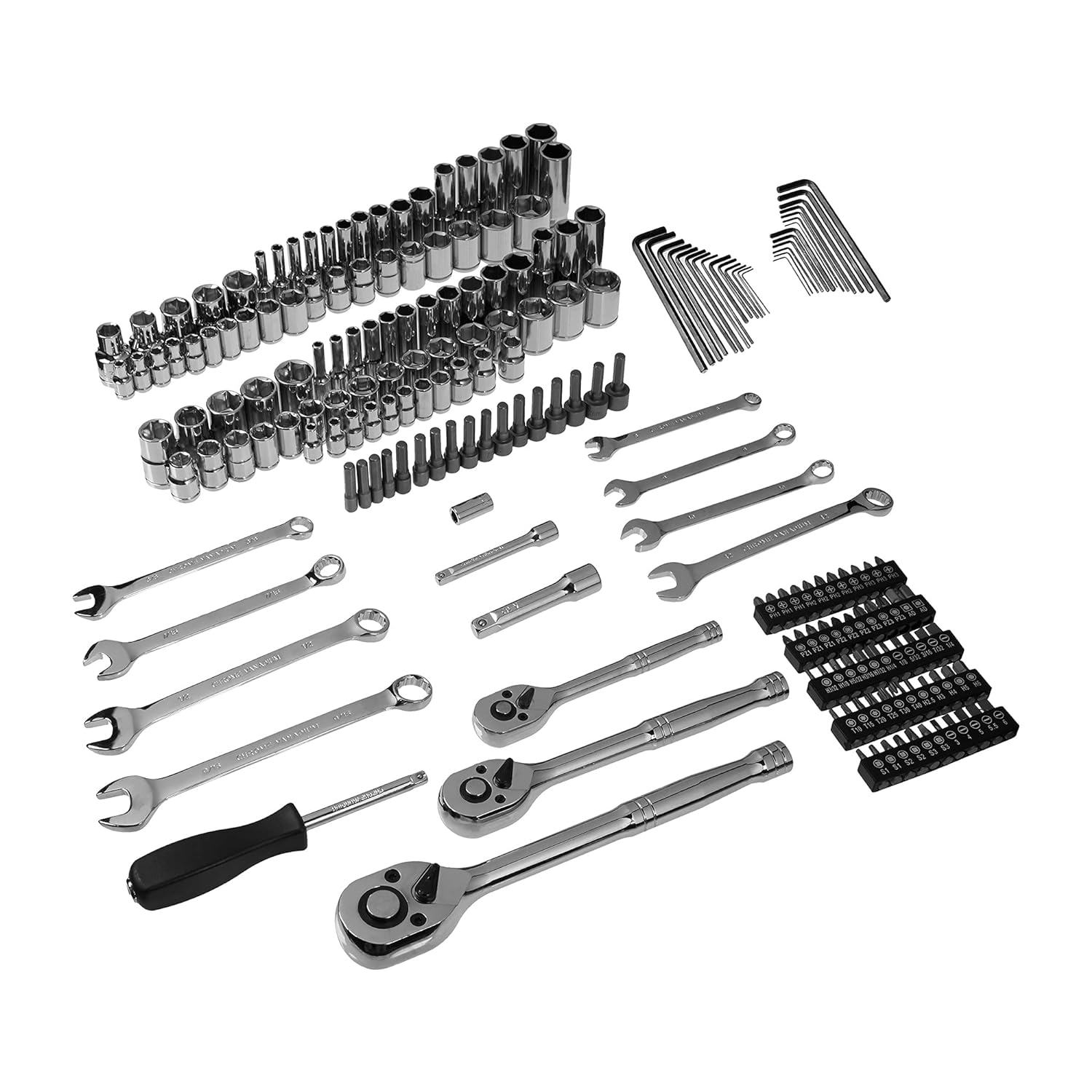 GCP Products Mechanic&s;S Tool Set With Chrome Finish And Case - Set Of 201 Pieces