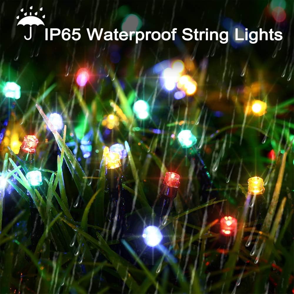 Jnaurb Solar Christmas Lights, 72ft 200 LED Solar String Lights with 8 Modes, Waterproof Outdoor Christmas String Lights for Patio, Ga