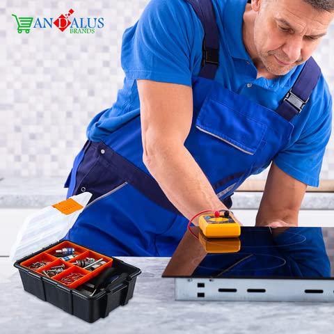 Andalus Brands andalus small parts organizer storage box set - 4 pack compartment box small hardware organizer - bolts, parts, nail and scre