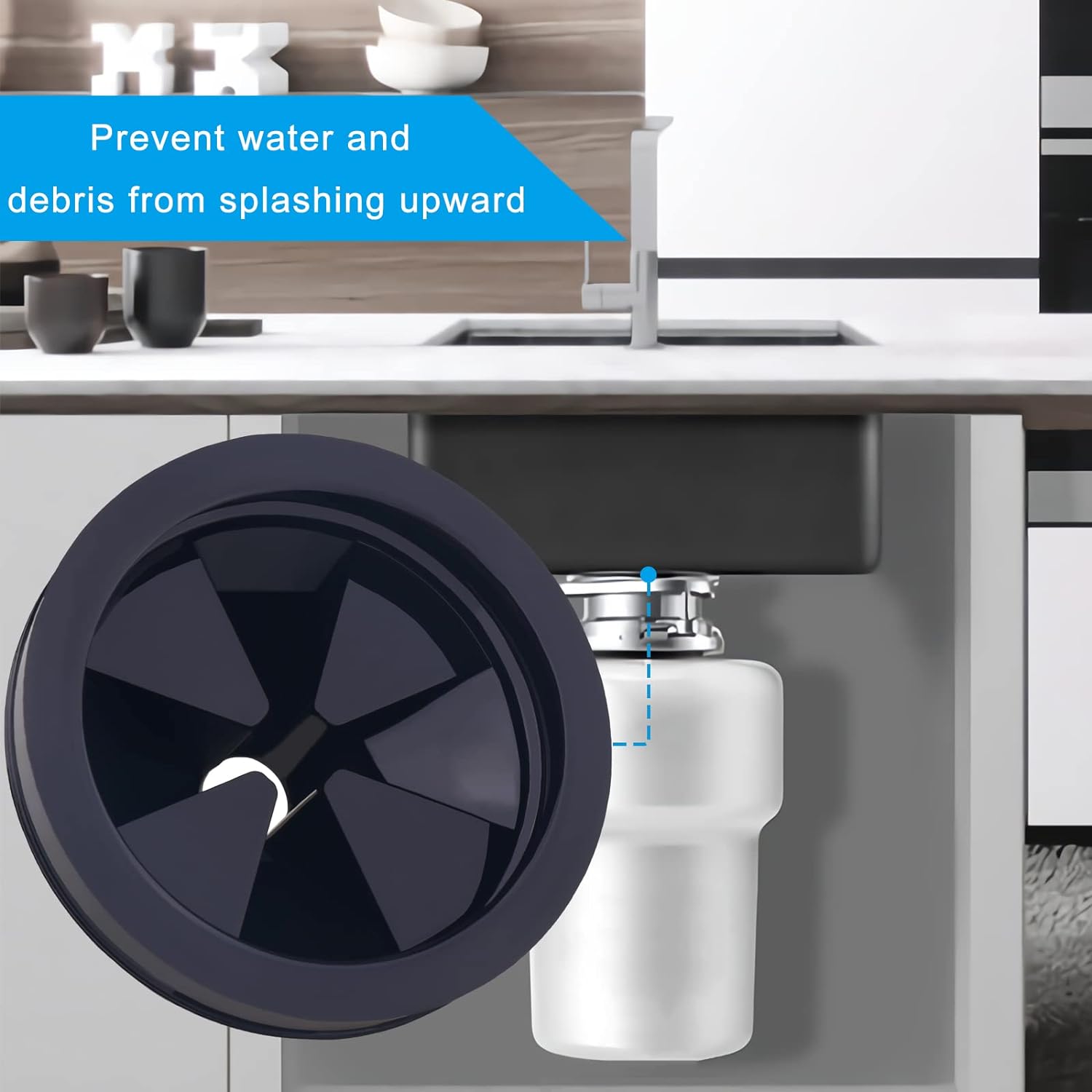 Gaxlay 3 PCS Garbage Disposal Splash Guards Sink Baffle, 3-1/8 Inch Food Waste Disposer Accessories, Suitable for Waste King, Whirlawa