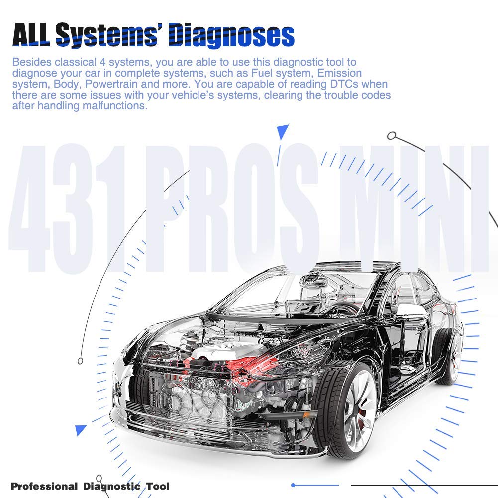 Launch X431 PROS Mini Bi-Directional Diagnostic Scan Tool Full System Automotive OBD2 Scanner Code Reader