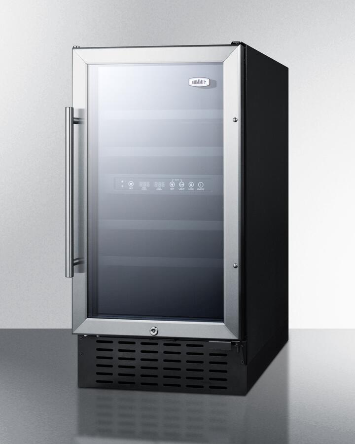 Summit SWC182ZADA 18 ADA Compliant Dual Zone Built-In/Freestanding Wine Cellar with 28 Bottle Capacity  Lock  Digital Thermostat