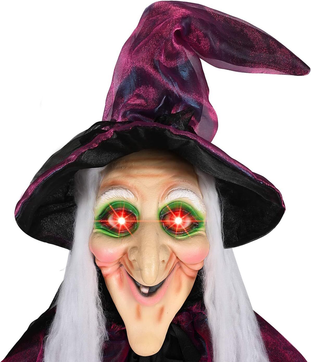 thinkstar Halloween Life-Sized Prop Soundable Hanging Witch With Light-Up Eyes 71In Decor
