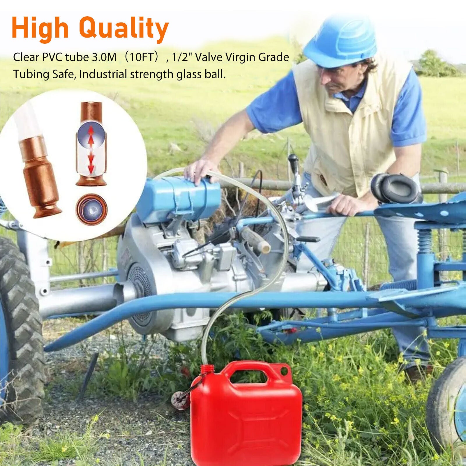 Great Choice Products 10Ft Siphon Hose Pump Self Priming Jiggler Shaker Transfer Fuel Water Oil Gas Us