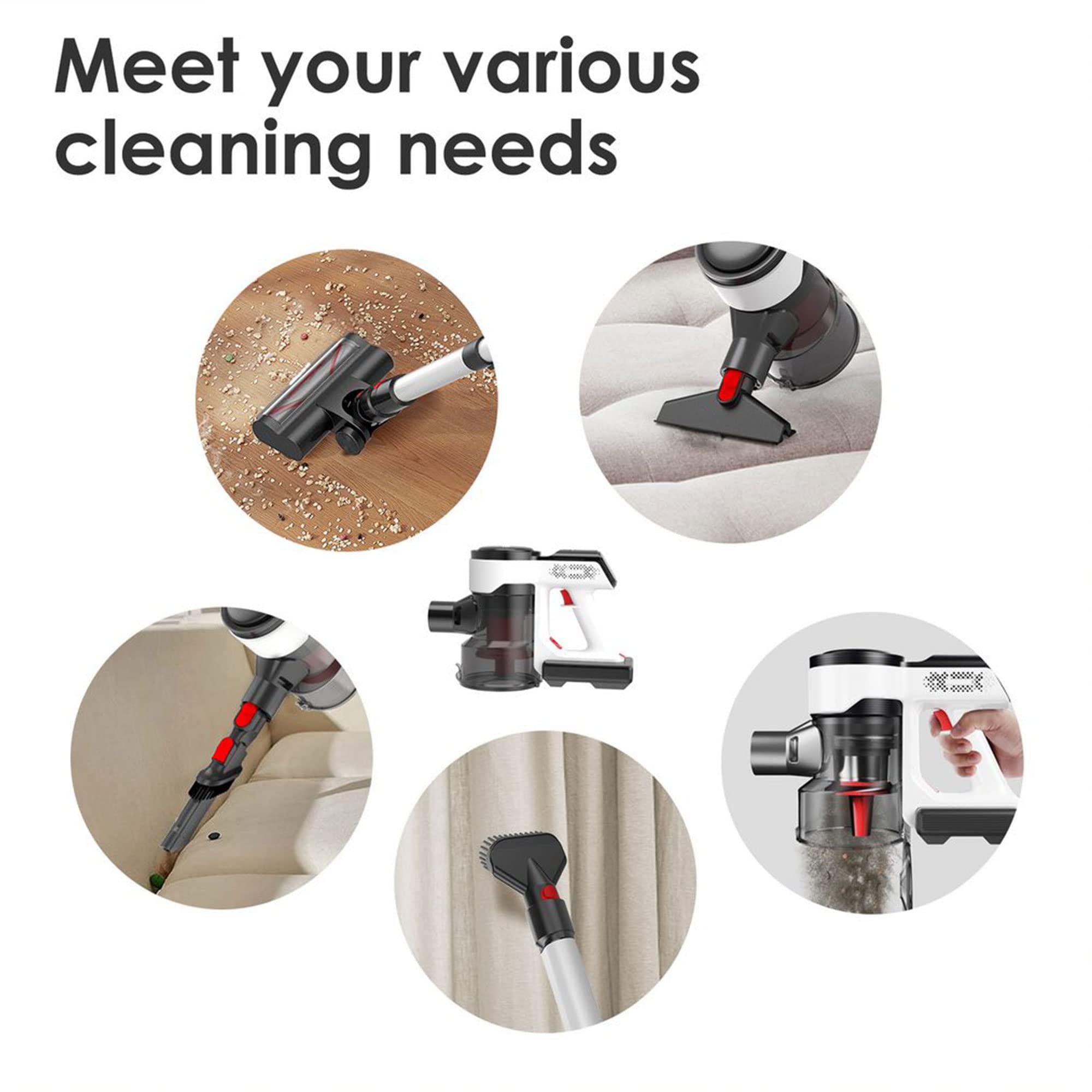 evereze evc3001 cordless stick vacuum with 45 minute runtime, 1.1 qt. large dust cup, 3 in 1 wall mounted accessory storage,