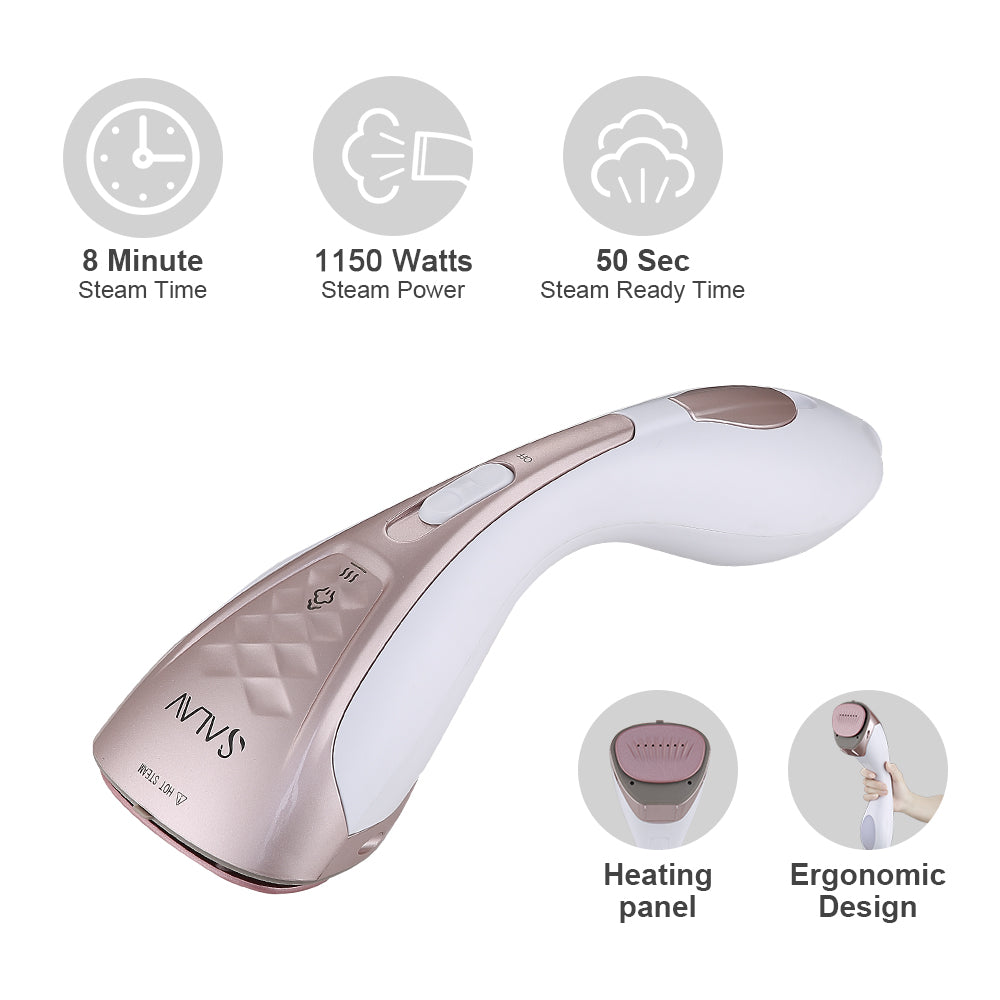 SALAV HS-100-RoseGold DuoPress Hand Held Steamer, All in One Steamer + Iron, RoseGold