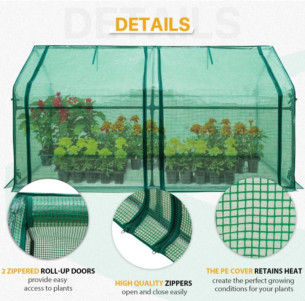 EAGLE PEAK Mini Garden Portable Greenhouse 71&s;&s; x 36&s;&s; x 36&s;&s; with Zipper Opening for Indoor Or Outdoor Plants